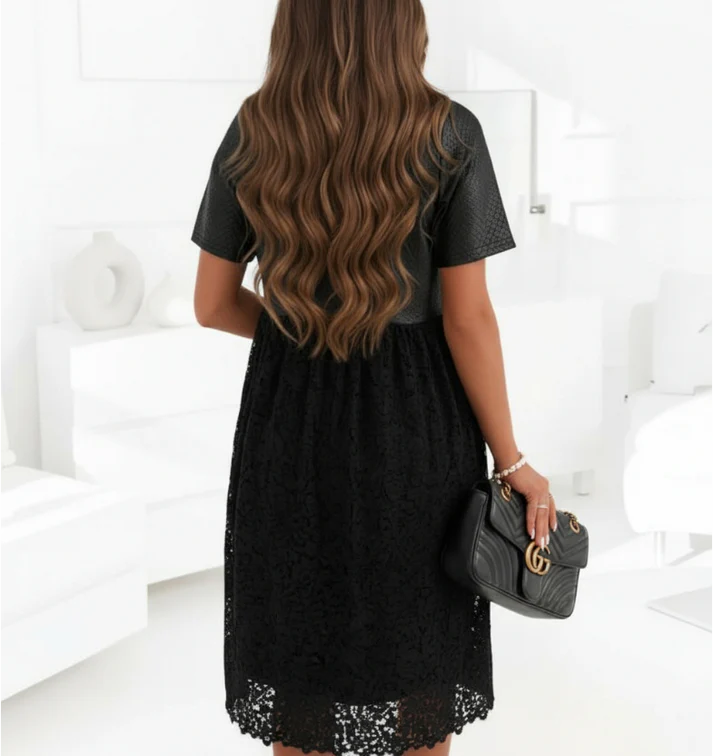 Robe en dentelle, sans doublure