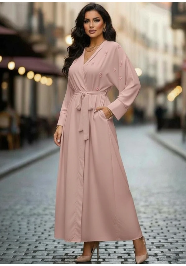 Robe longue perles femme