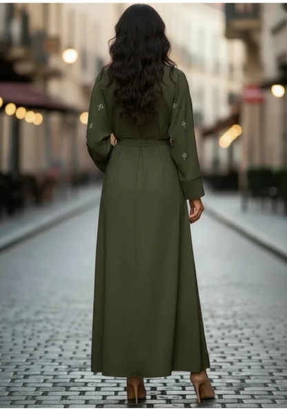 Robe longue perles femme