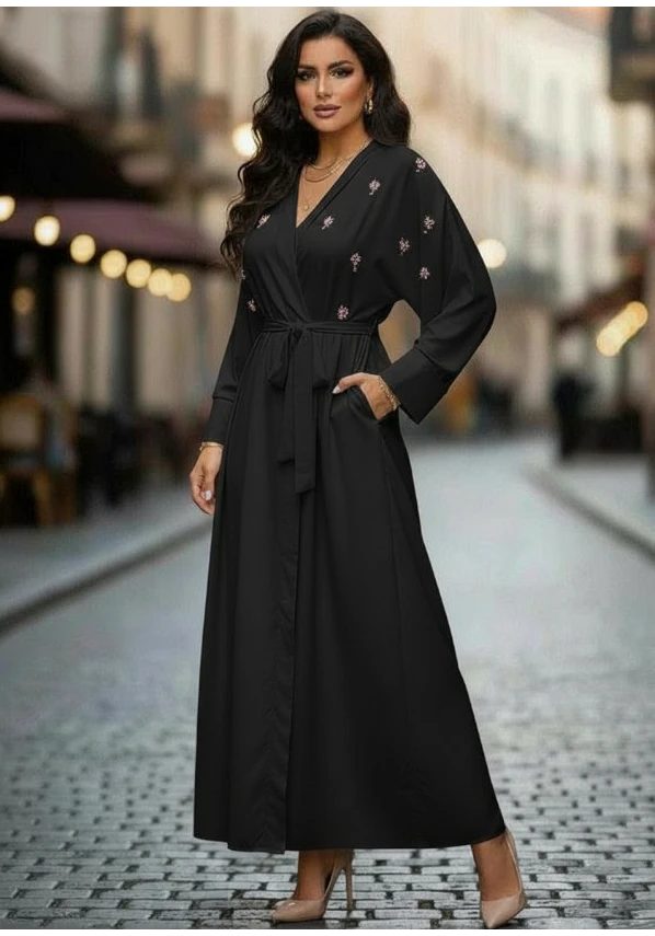 Robe longue perles femme