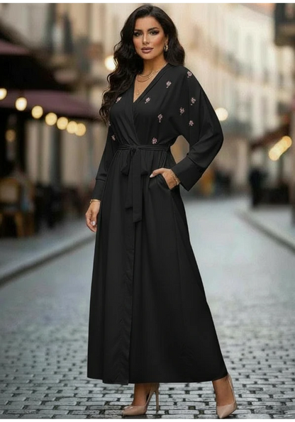 Robe longue perles femme