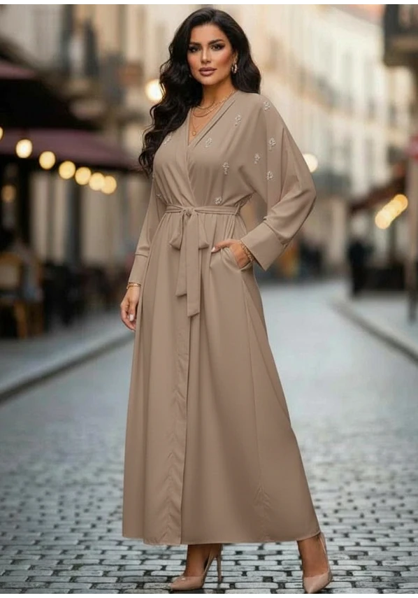 Robe longue perles femme