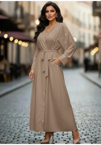 Robe longue perles femme
