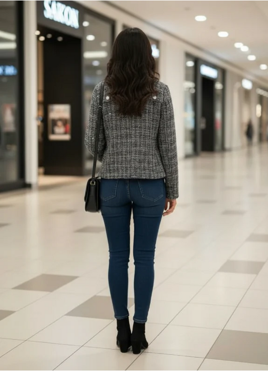Veste Tweed & Sequin Élégante